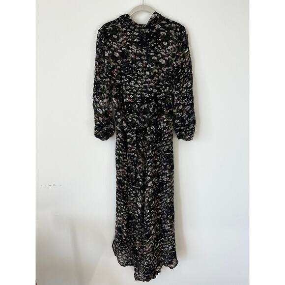 GANNI Floral Georgette Wrap Dress size 36 US 4 NWT - Picture 2 of 12
